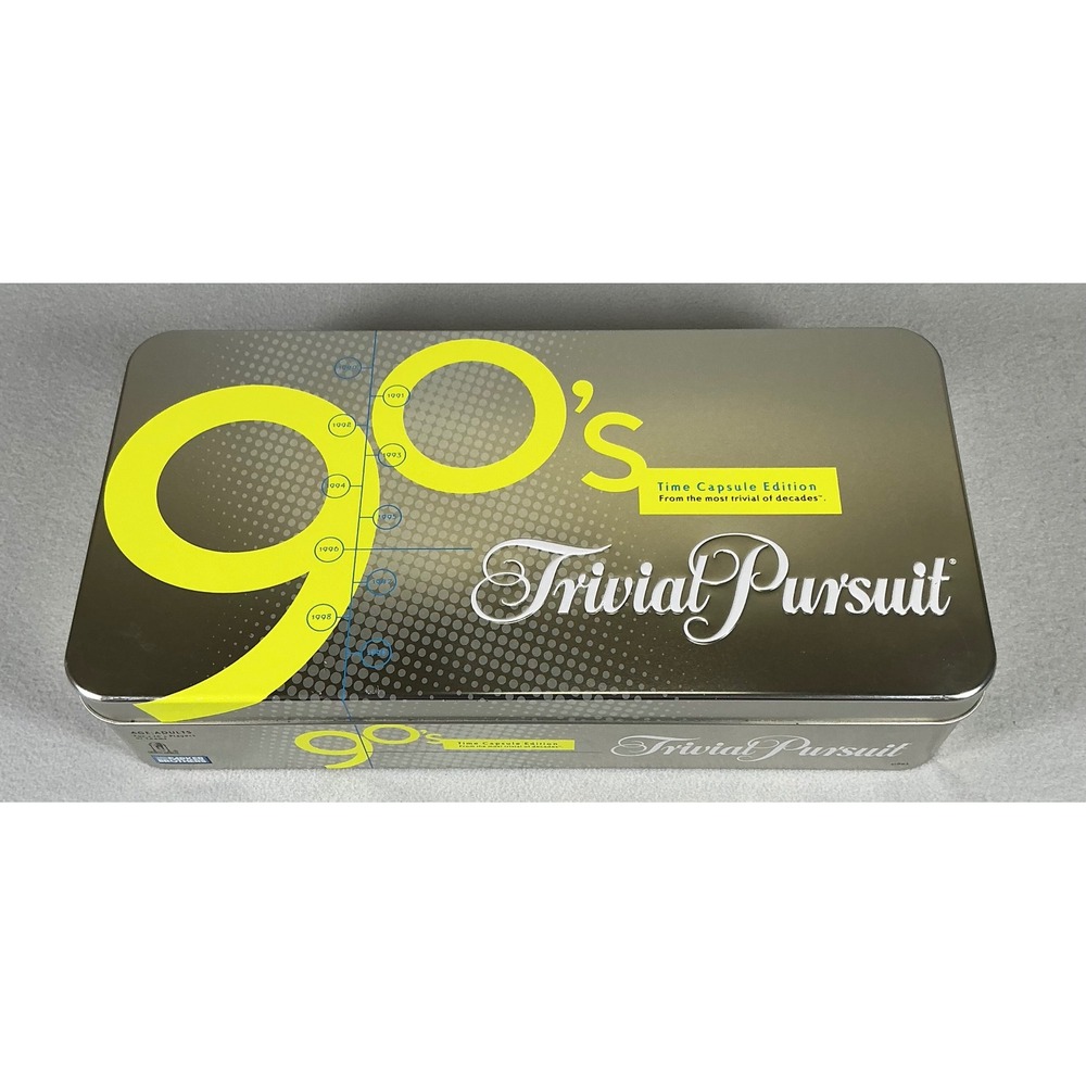 Trivial Pursuit 90s Time Capsule Edition Board Game Parker Brothers 2004 Tin